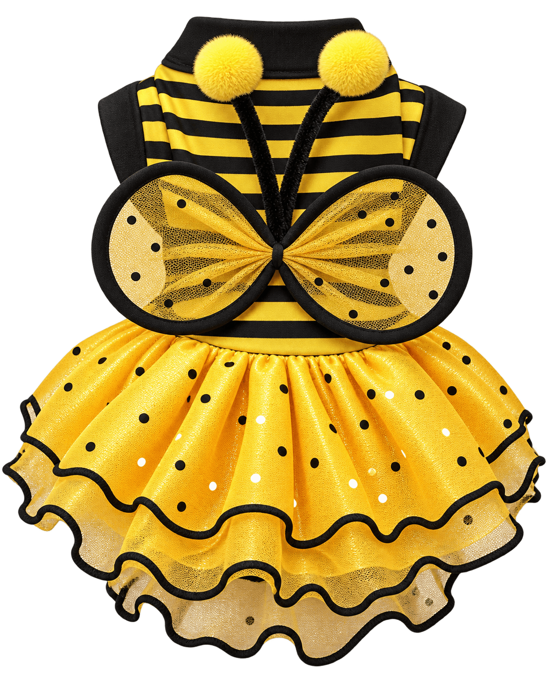 Disfraz de abeja con alas y tutú